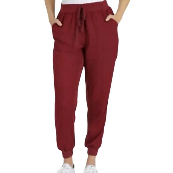 Seven7 Utility Joggers Size Small Elastic Waist Pull On Drawstring Burgundy NEW - Picture 1 of 14